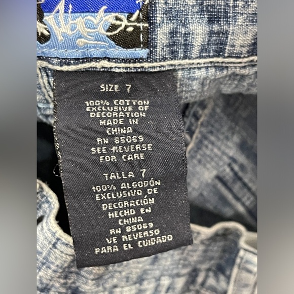 Vintage Paco Jeans Blue Wide Leg Skater Streetwear Jeans Boys 7 Embroidered - Picture 9 of 11